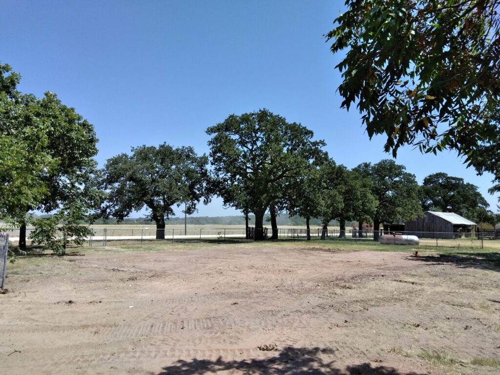 cleared site on a property in Texas