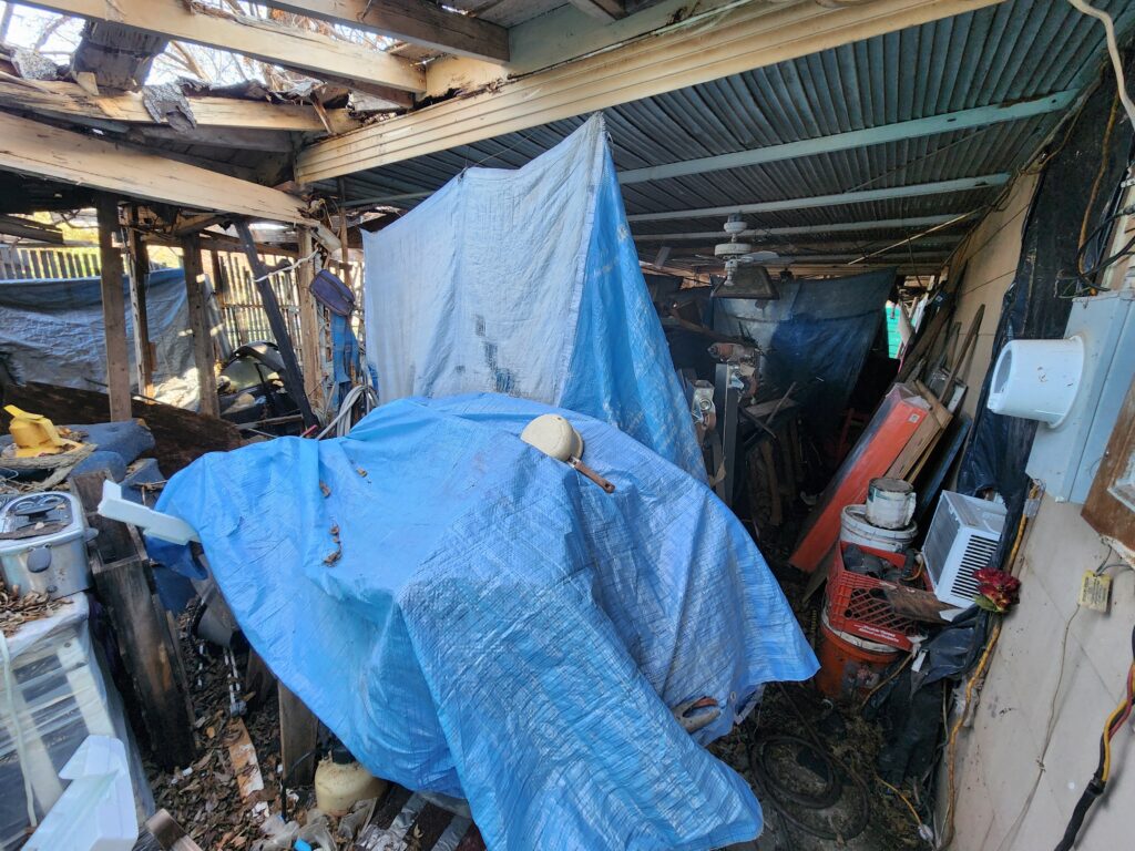 Severe amount of clutter and debris at a home in Glen Rose a part of a severe hoarding clean up