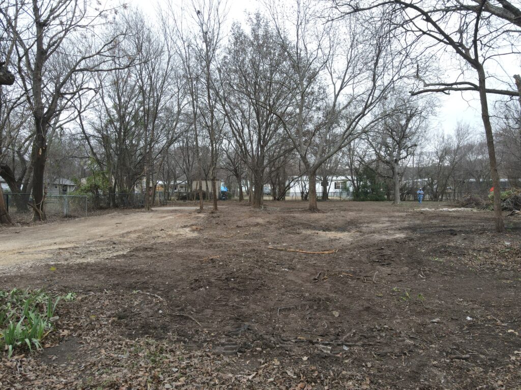 A cleared site following a demolition job in Glen Rose of a severe hoarding cleanup 