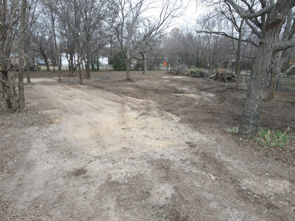 A cleared site following a demolition job in Glen Rose of a severe hoarding cleanup 