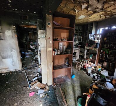 Smoke damaged home inside in Tolar