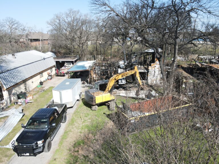Read more about the article Before & After Snapshot of Fire Damaged Demolition Tear Down Project at Port O’call in Granbury